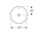 Lavabo empotrado serie Geberit VariForm redondo: Toma de grifo=Sin, Rebosadero=Visible, Blanco